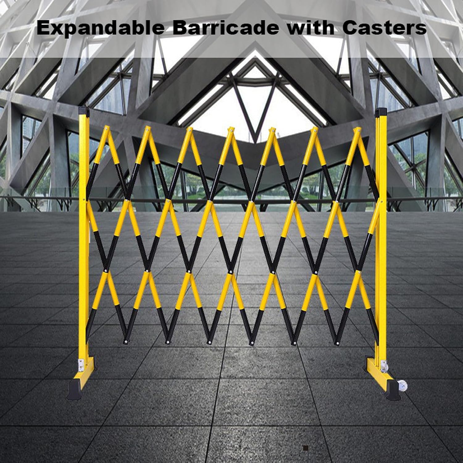 伸縮式バリケード、断熱ファイバーグラス伸縮式フェンス、伸縮式交通バリケード、滑車付きで頑丈、簡単に組み立てられる安全バリア（1.2x