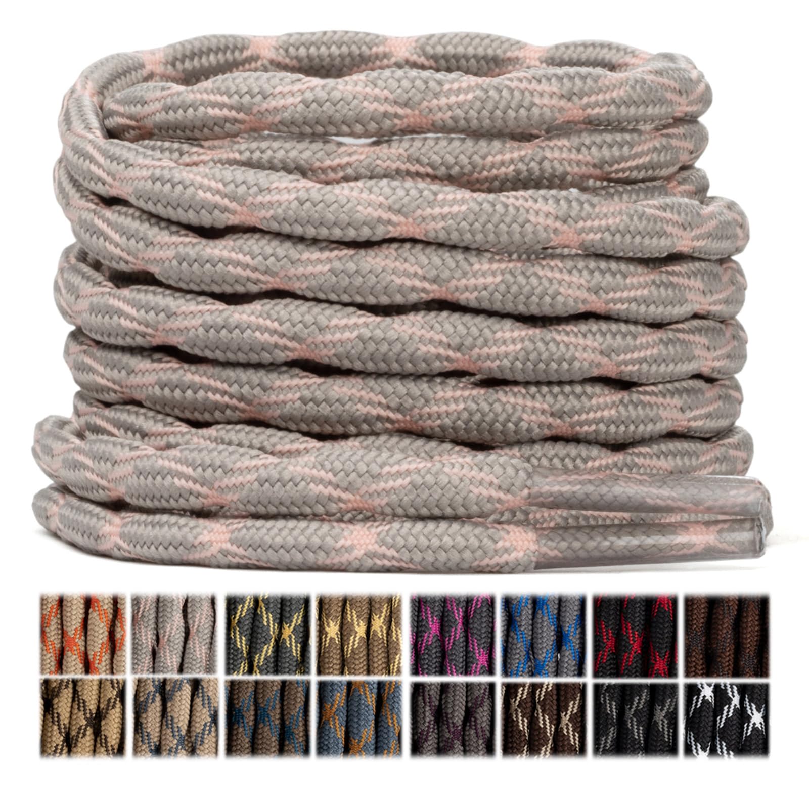 Stepace 2 Pares Cordones Redondos 4,5mm para Botas de Senderismo, Montaña y Trabajo, Cordones de Nylon Resistentes para Trekking — view 10