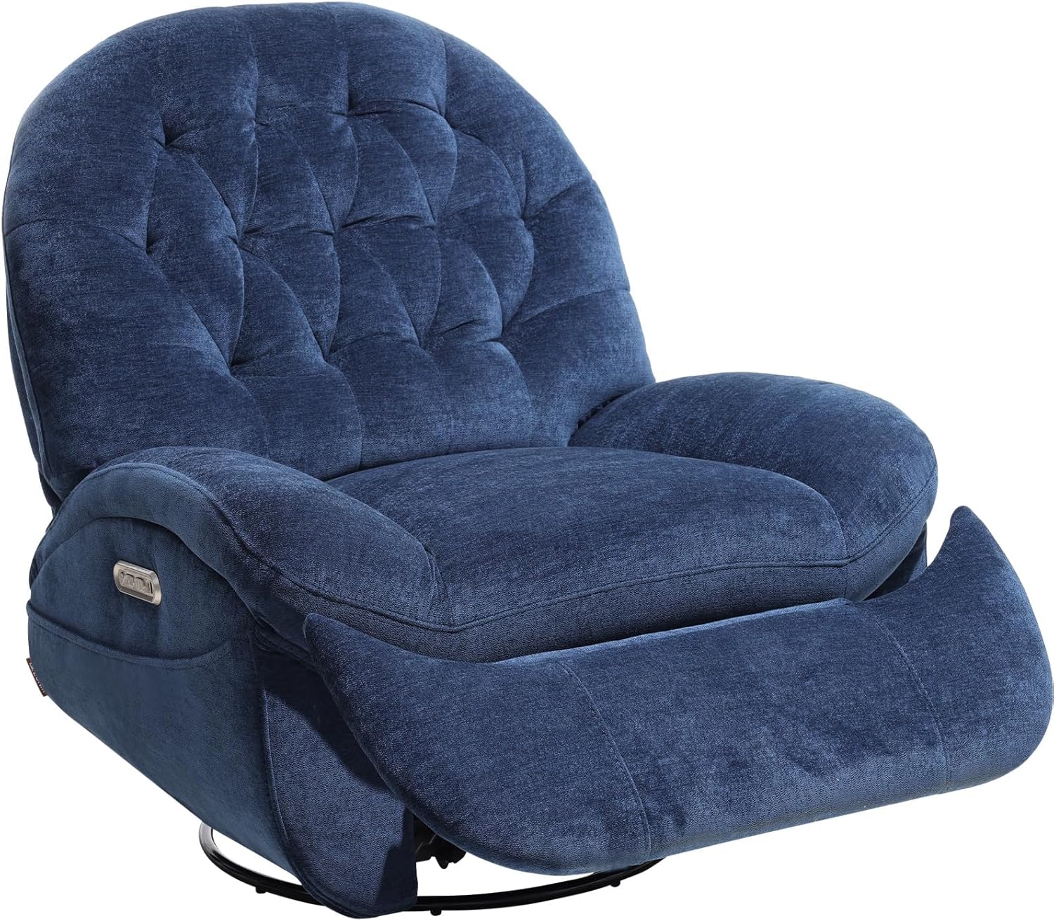 EONIX Stylish Power Swivel Rocker Recliner Chair for Living Room, Rocking All Positions, Dual Motor Independently Controlled Backrest and Headrest, SXXY005021, Navy Blue