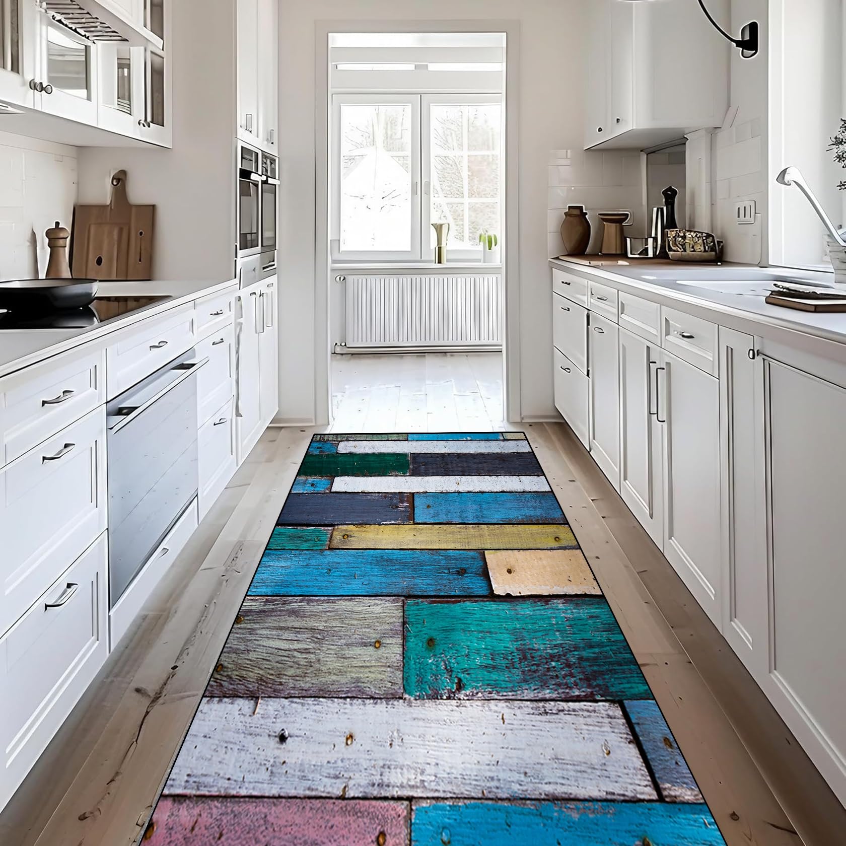 Antifatiga Tapete de Cocina 80 x 360 cm Antideslizante y Lavable Alfombra Larga Antideslizante Antideslizante Respaldo de TPR para Pasillo, Hogar y Oficina, A