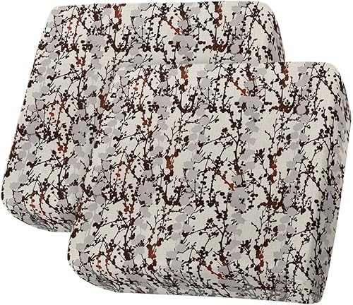 Fundas de cojín para sofá de ramas de color negro y marrón, funda elástica para sofá con parte inferior elástica, diseño abstracto botánico en