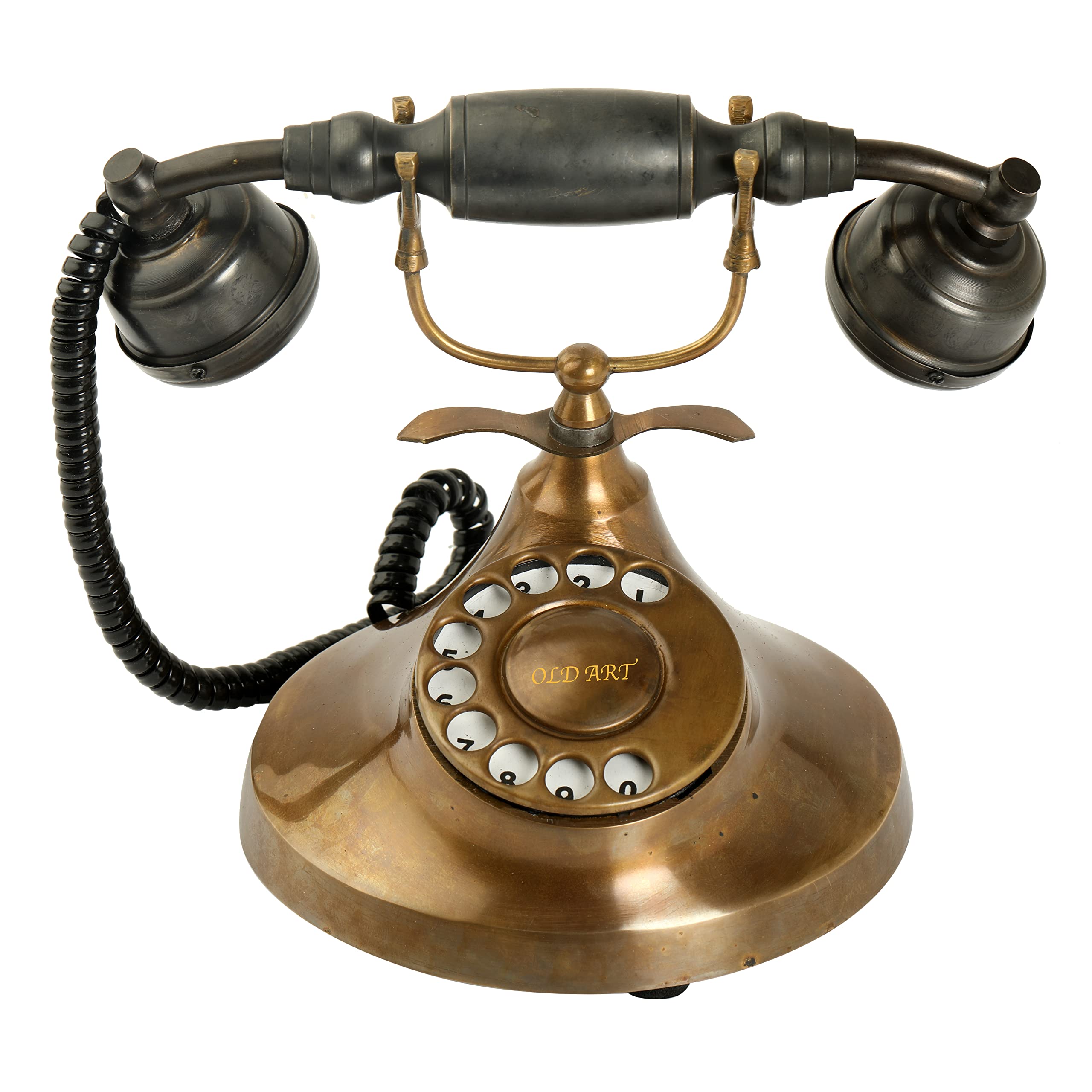 Nautical Vintage Look and Brass and Telephone Victorian Old Classic Look Landline Non Working Telephone Only for Decoration-image-43