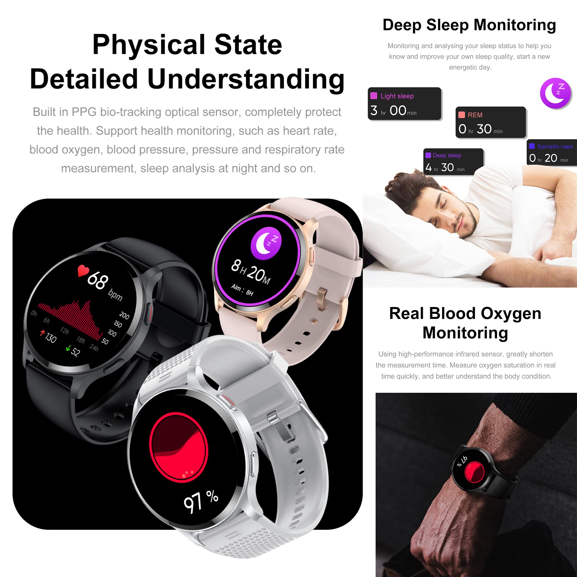 JINSHANGZI Nieuwe GT6 Smartwatch Gezondheidsdetectie Herinnering Oefening stappenteller