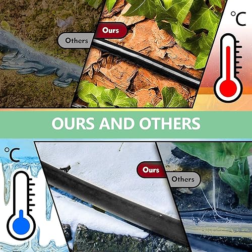 Miniatura 6 de Hourleey Manguera de goteo de riego de tubería de distribución en blanco de 100 pies, línea de goteo de 14 pulgadas