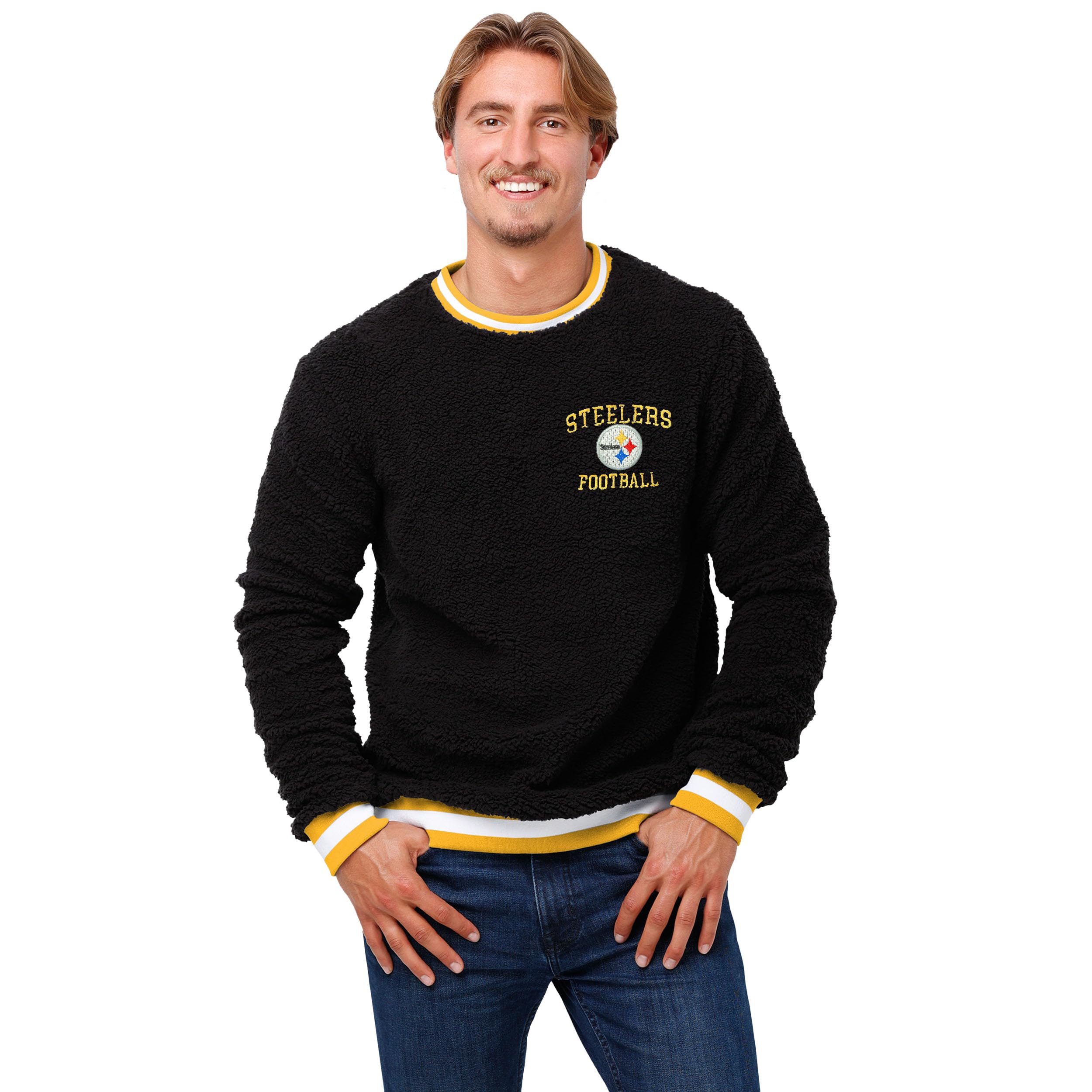 Foco Men's Team Color Standard Nfl Logo Sherpa Crewneck Sweater,