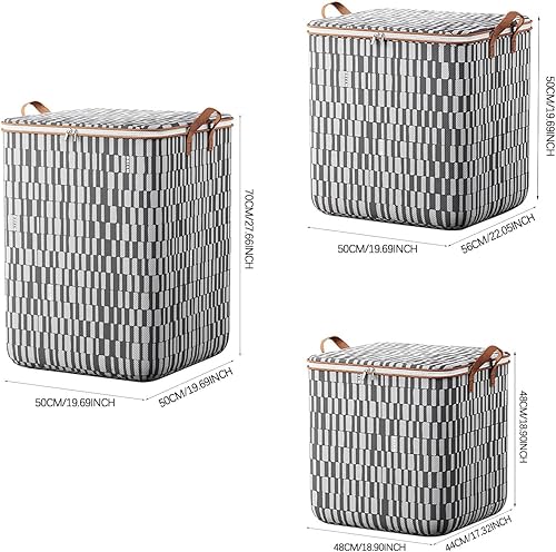 Miniatura 5 de Bolsas de almacenamiento grandes de 100 litros  Contenedores de almacenamiento plegables para armario, contenedores de almacenamiento con asas