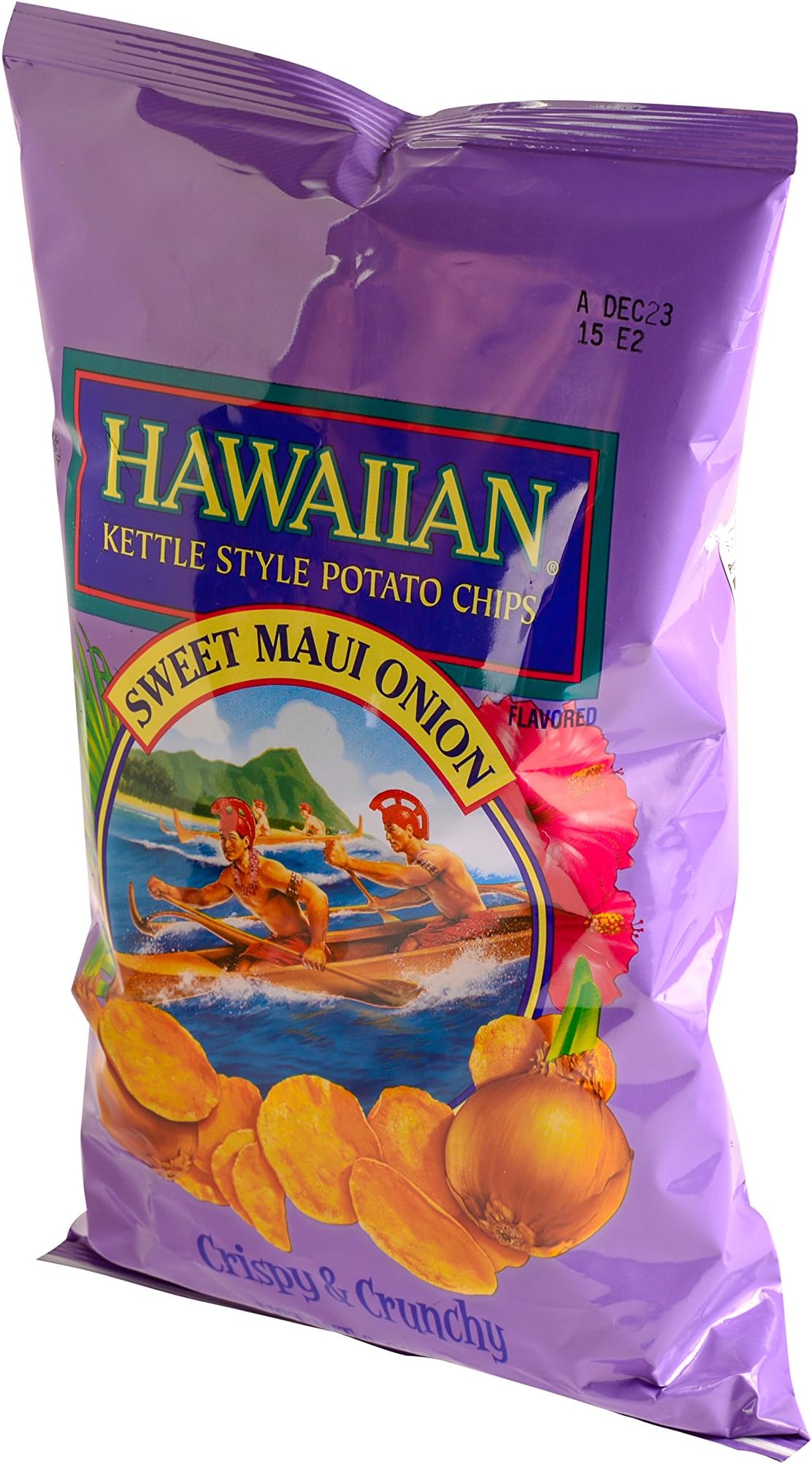 Hawaiian Kettle Style Potato Chips, Sweet Maui Onion, 8 Ounce