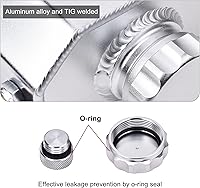 Vista 5 de EVIL ENERGY Tanque de desbordamiento de refrigerante del radiador, tanque de recuperación de refrigerante 1L de aluminio universal