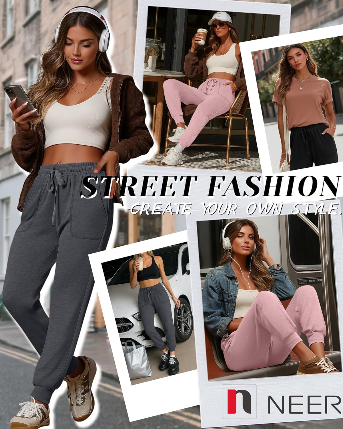 Neer 3 Pack Joggers for Women Lightweight Lounge Pants with Comfy Pockets Yoga Joggers for Workout Travel Casual - Image 3