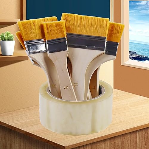 Miniatura 2 de Juego de 12 pinceles de pintura artística, varios tamaños de pinceles de pintura de nailon, con mangos de madera, pincel de barniz para artistas, se