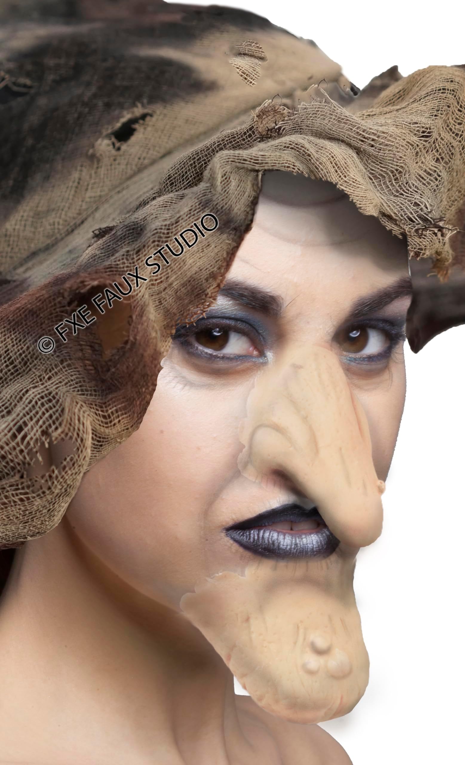 Flesh Witch Nose and Chin Set Halloween Latex Prosthetic Appliance.