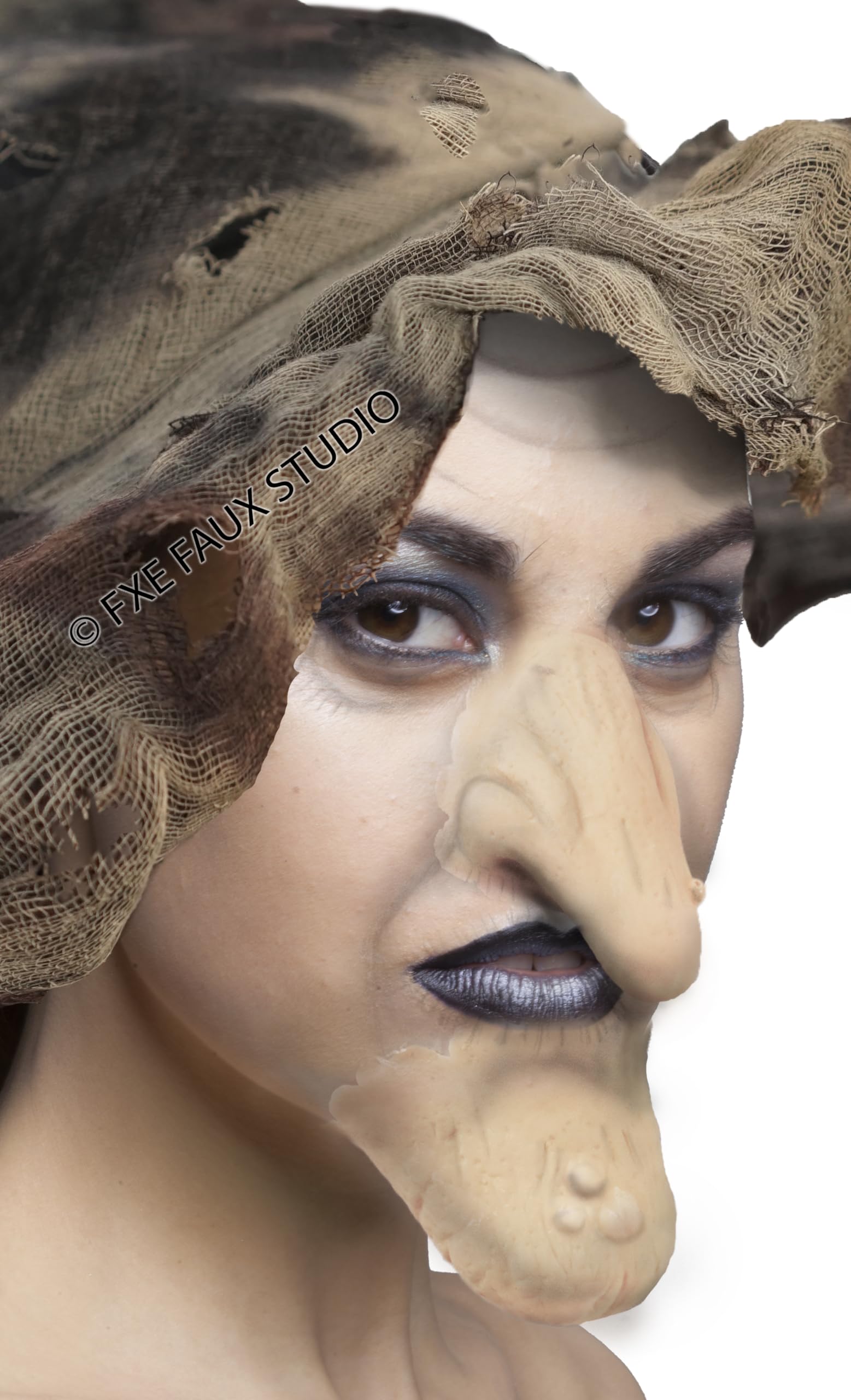 Fxe Faux Studio Flesh Witch Nose and Chin Set Halloween Latex Prosthetic Appliance.