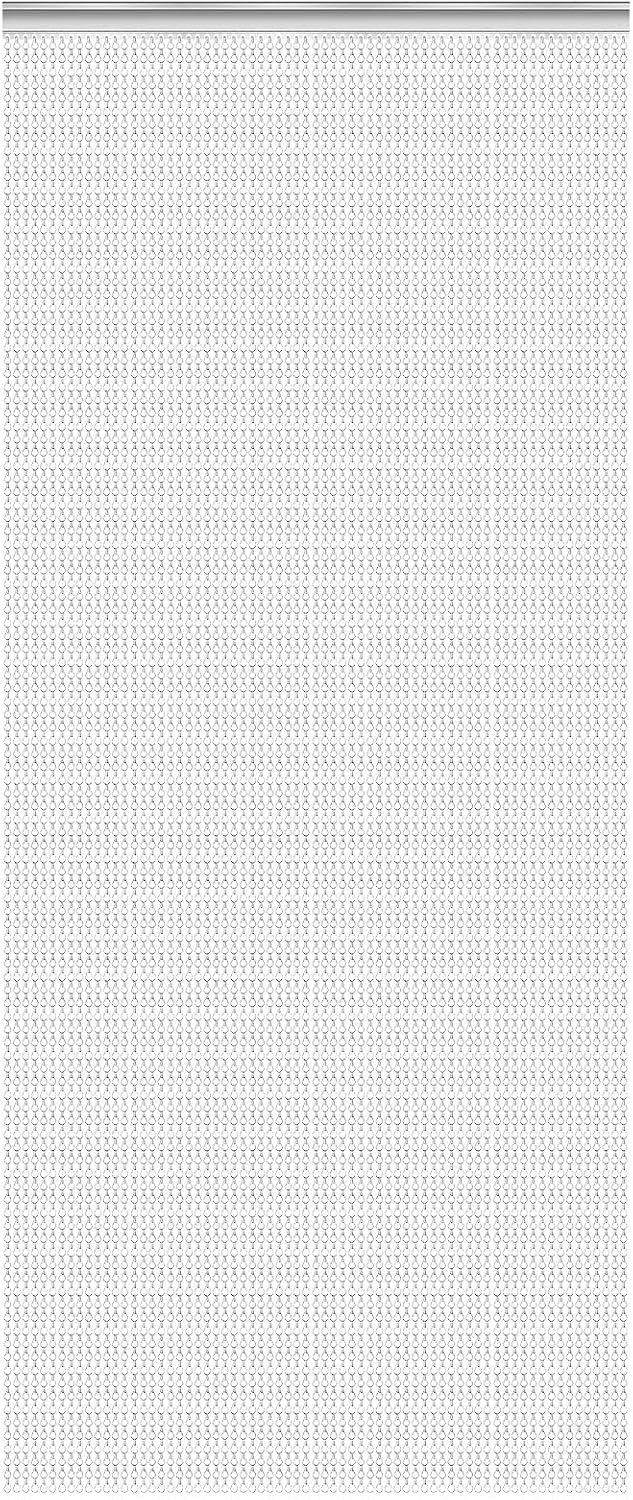FERNVALE Aluminium Chain Door Curtain 90 x 200cm Metal Fly Screen Curtain for Doorways, Anti-Insect Fly Blind Room Divider for Patio French Doors Kitchen Cafe Home Entrance (Sliver)