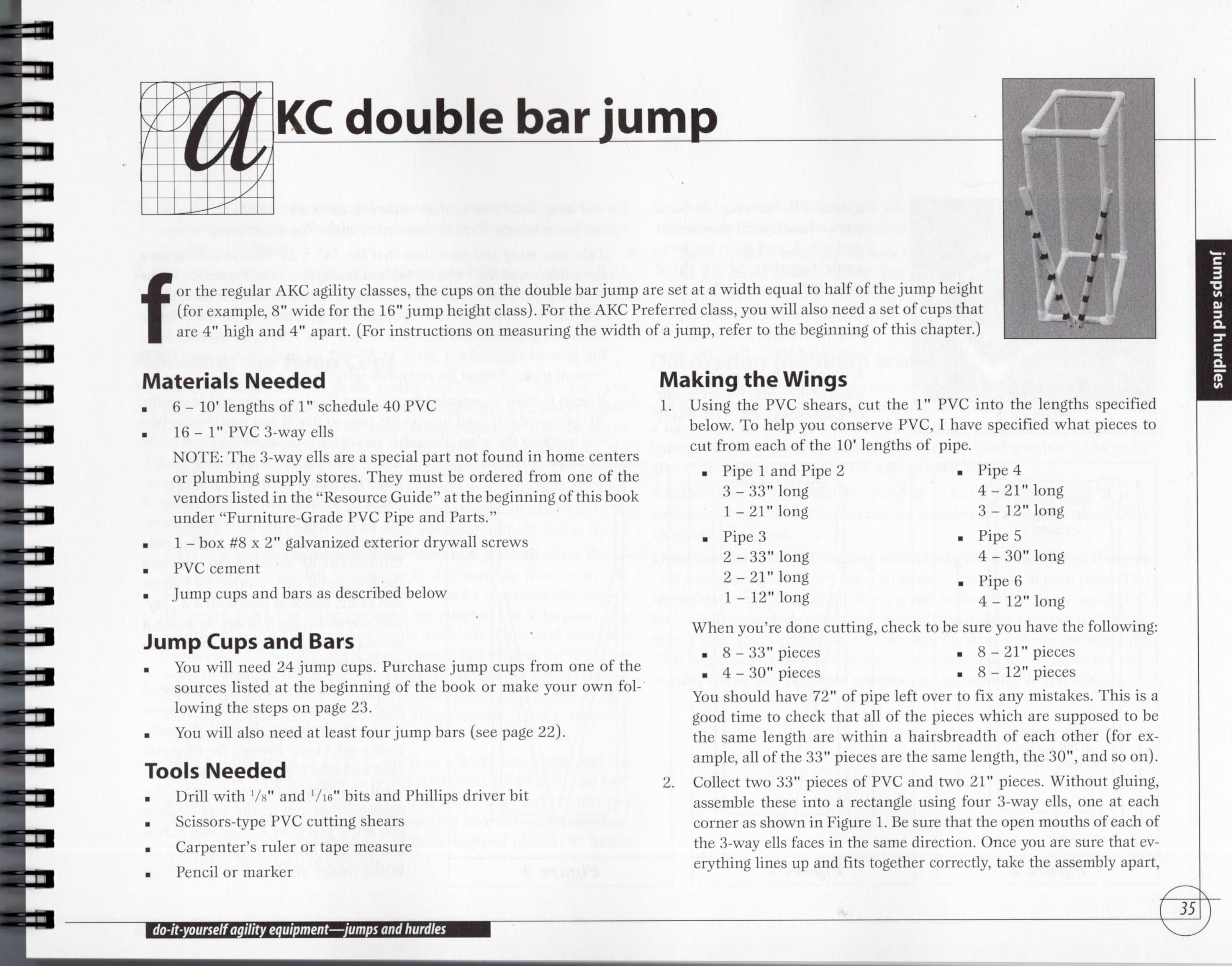 Do-it-yourself agility equipment: Constructing agility obstacles for training or competition