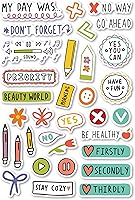 Vista 5 de Mood Daily Stickers 8 Sheets of 240Pcs Encourage Positive and Upward Stickers Hand Drawn Elements Plan Book Graffiti Scrap Book Planner Sticker