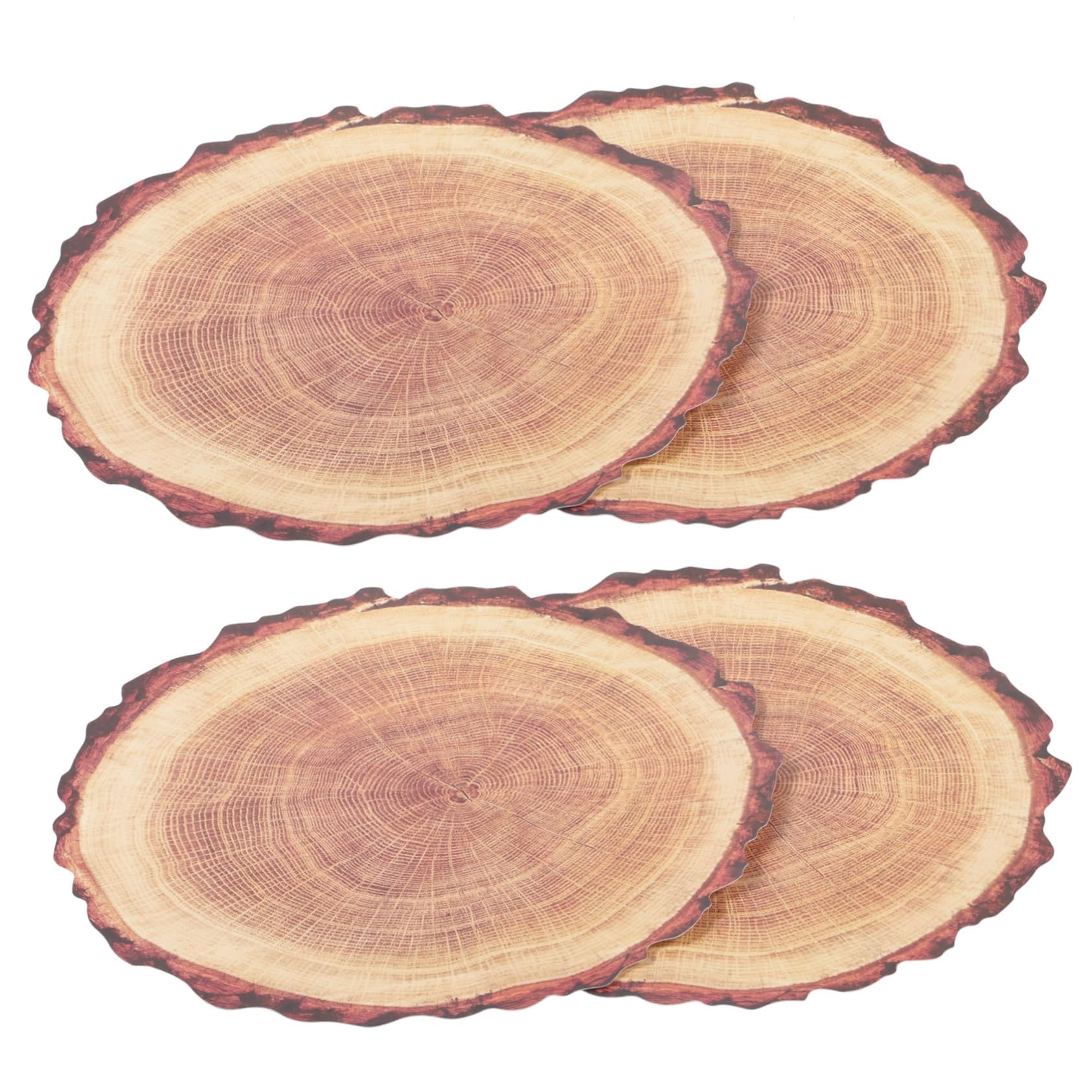 FUNOMOCYA 4pcs Tree Stump Placemat - Tumbler Pads Home Coffee Coaster Cup Pads for Kitchen Home Cup Pads Practical Coffee Coaster Table Placemat Coasters for Drinks Round Cup Pads Pp