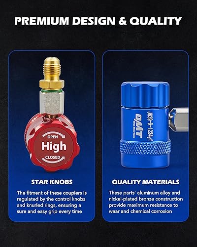 Miniatura 6 de Orion Motor Tech R1234yf Acoplador rápido, adaptadores R1234yf de conexión rápida y conectores de accesorios de manguera de CA, acopladores HP LP