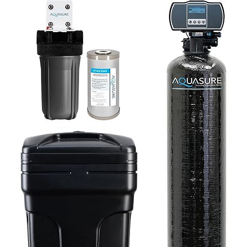 Aquasure Harmony Series 50,000 Grains Whole House Water Softener with High Performance Automatic Digital Metered Control Head | Reduces Hardness & Minerals | Improve Water Quality | for 4-6 Bathrooms