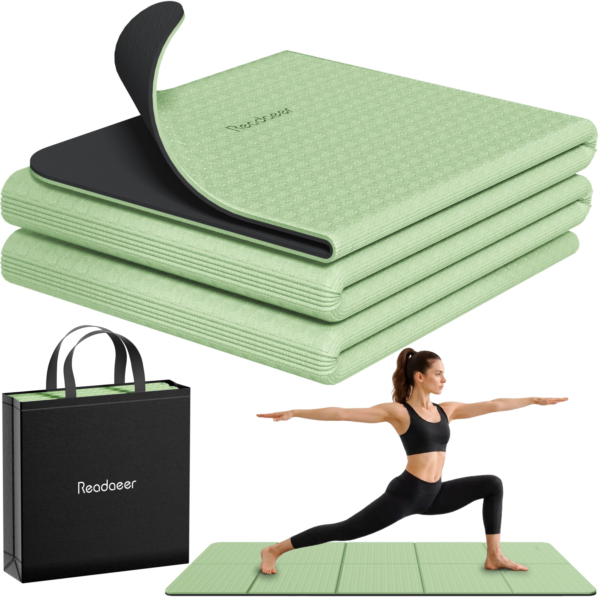Readaeer Double Color Yoga Mat - 72'x24'x0.24' (6mm)