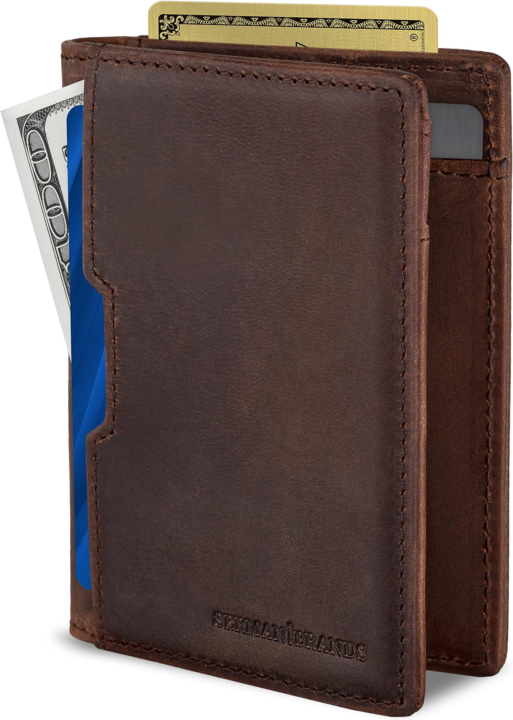 Wallets for Men Slim Mens leather RFID Blocking Minimalist Card Front Pocket Bifold Travel Thin