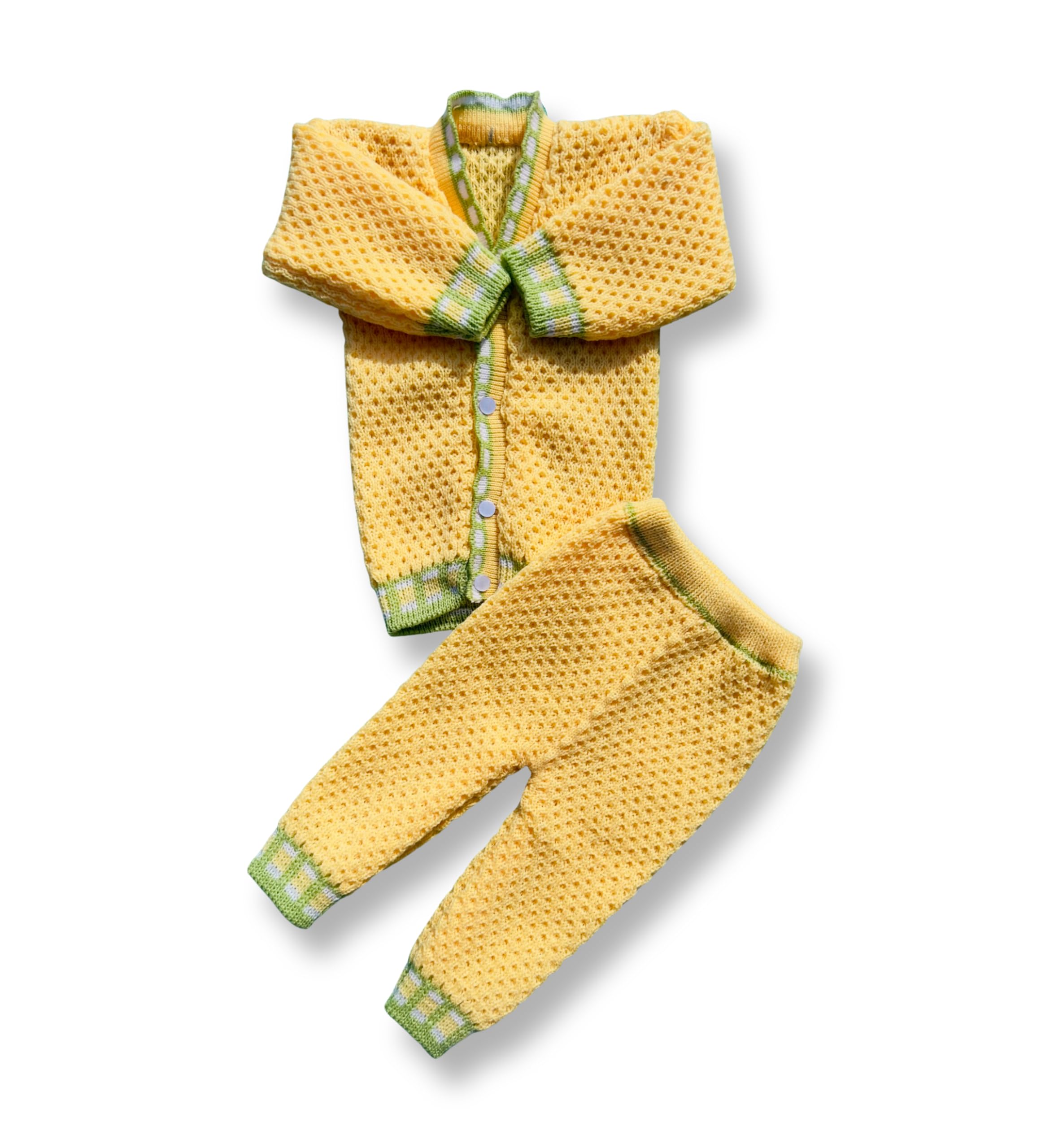 GenericCHAUDHARY Traders Soft Woolen V-Neck Knitted Sweater/Woolen Baba Suit 4 Pieces Set Lightweight Sweater for New Born Baby Boy and Girls