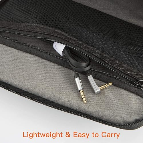 Miniatura 6 de CableCreation Cable auxiliar, 6 pies5.9 ft plano de 0.138 in, cable estéreo auxiliar de 90 grados en ángulo recto compatible con automóvil, estéreo