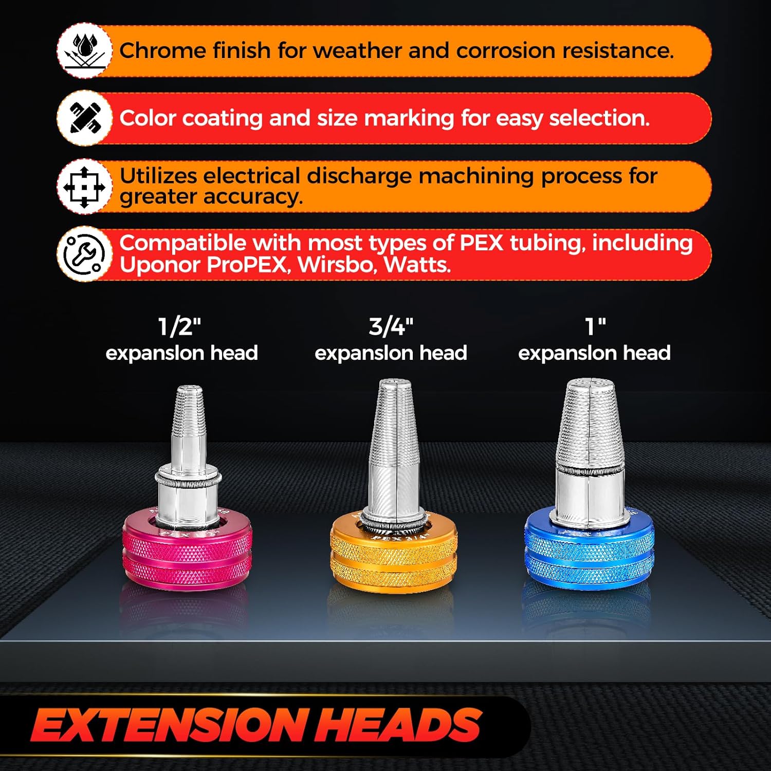 Saker PEX Tube Expansion Tool Kit - Saker PVC Pipe Reamer, PVC Fitting Saver with 1-1/2inch Head