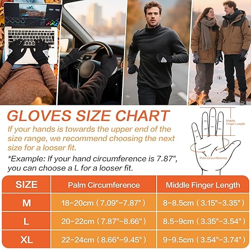 Miniatura 6 de Guantes de invierno para hombres y mujeres, ligeros y reflectantes, guantes deportivos antideslizantes para pantalla táctil, guantes cálidos para
