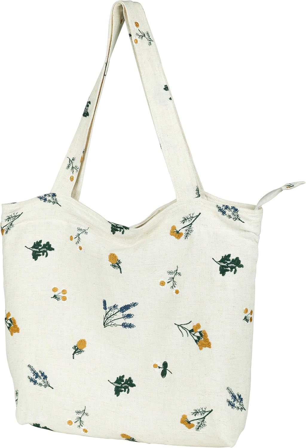 Soft & Slouchy Embroidered Tote Bag for Women - Lightweight Plush Canvas Cute Shoulder Bag for Shopping, Work
