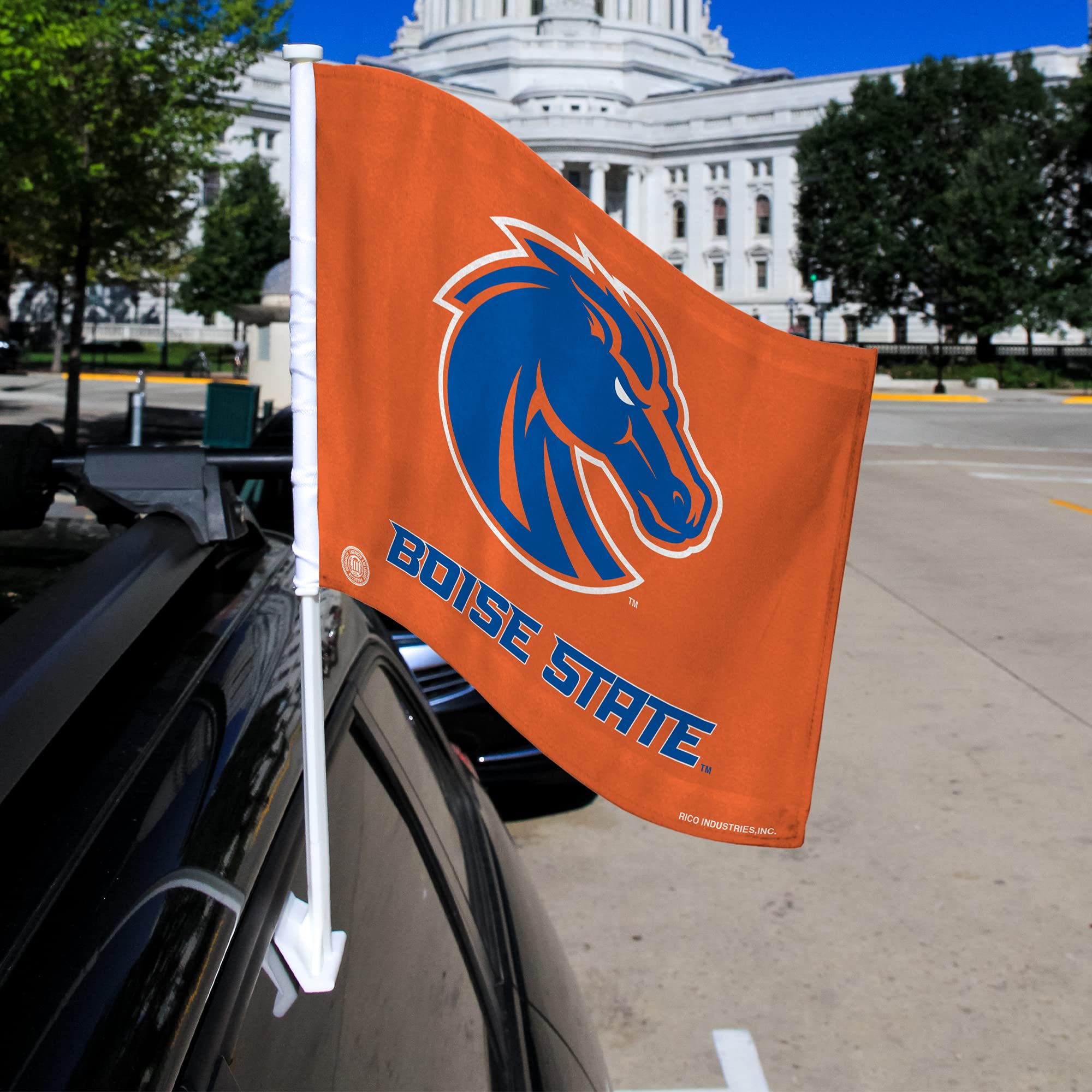 Rico Industries Boise State Broncos Orange Double Sided Double Sided Car Flag - 16