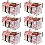 BlissTotes Moving Bags, 6-Pack Storage Bags, Moving Bags Heavy Duty Extra Large, Moving Totes, Clear moving Bags, Reinforced Handles & Tag Pocket, Christmas Totes (76L)