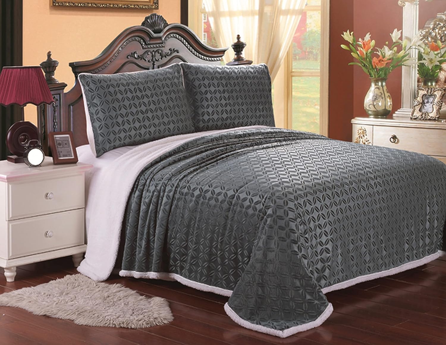 Elegant Comfort Luxury Sherpa Blanket on Amazon MicroSherpa Ultra Plush Blanket