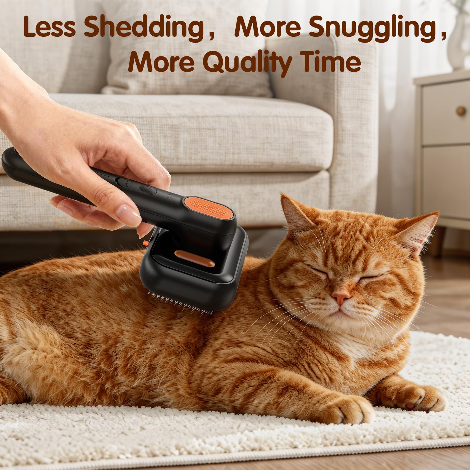 X Pet Spazzola per deshedding con spray d'acqua, pettine districante e massaggiatore per cani e gatti