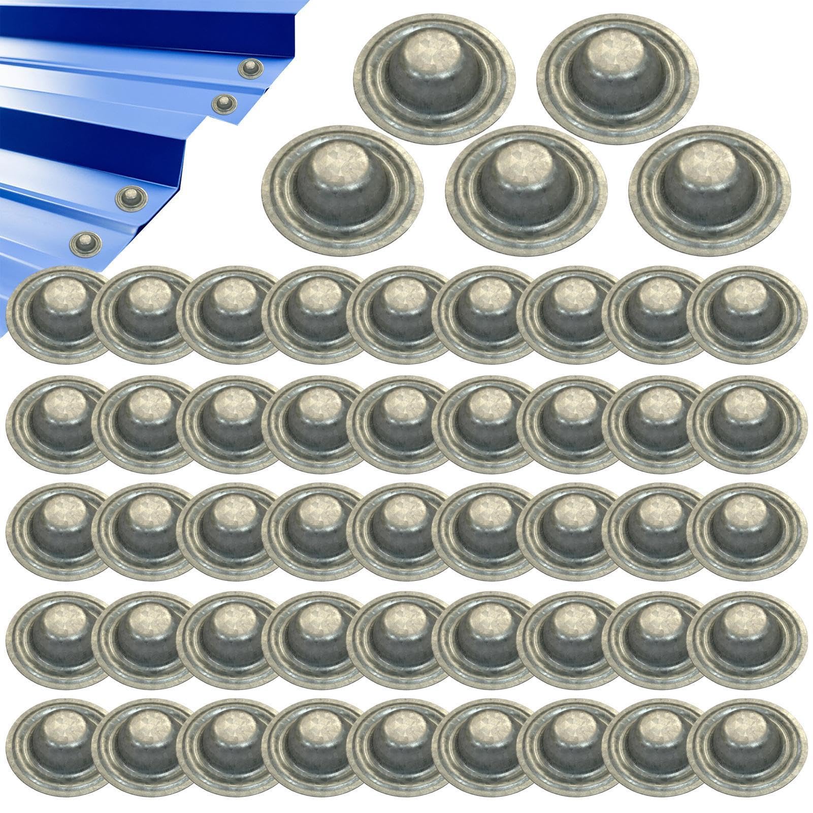 Tapones Metálicos Para Tornillos De Tejado | 50 Piezas Techos,para Tornillos de Techado,Para Propietario Techador Manitas Garaje Cochera Cobertizo Taller Pérgola Valla