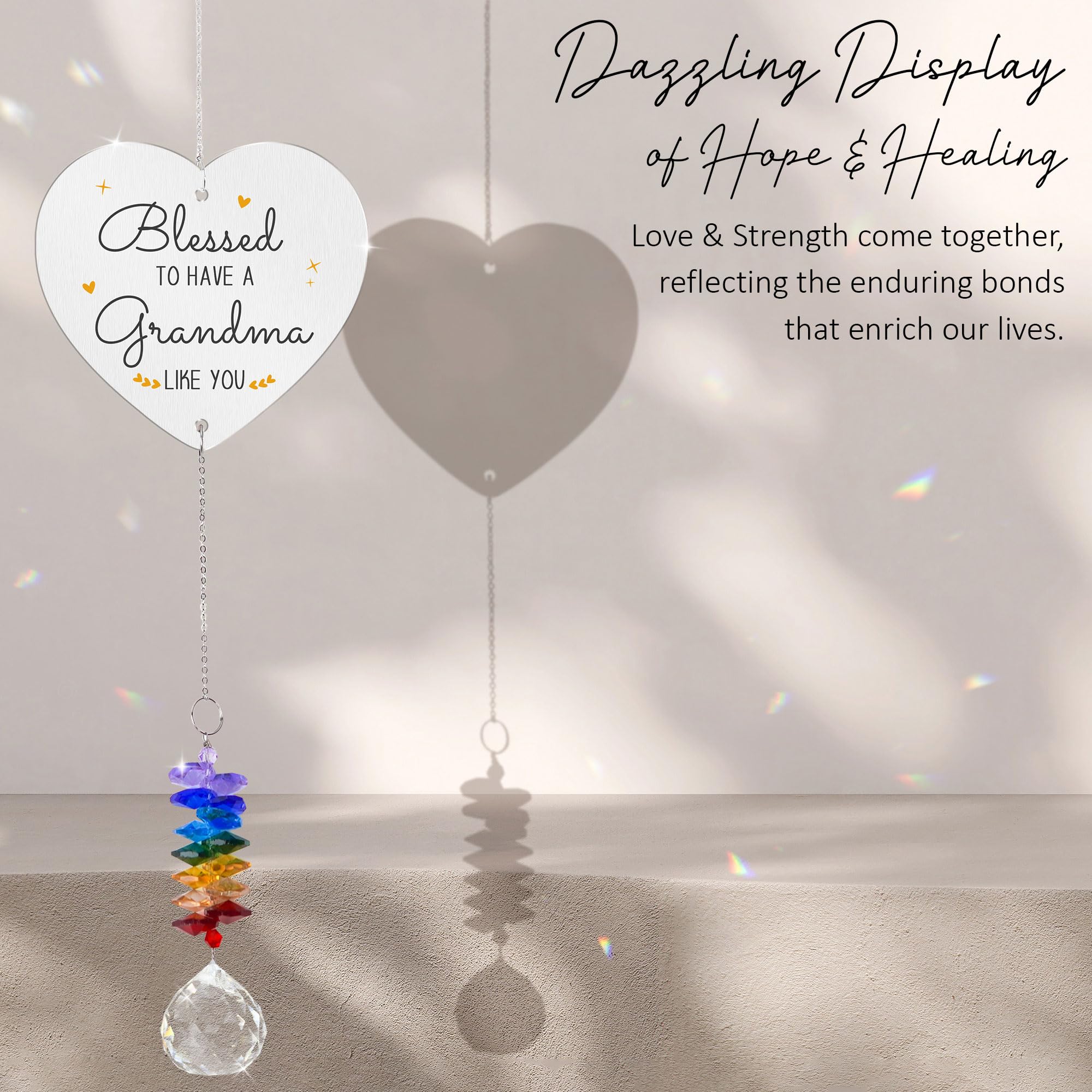 GIFTELIX Gifts for Grandma - Nana Sun Catcher Birthday Gift - Crystal Suncatcher Rainbow Maker - Hanging Window Decor - Sentimental Keepsake - Gift for Grandmother from Grandkids