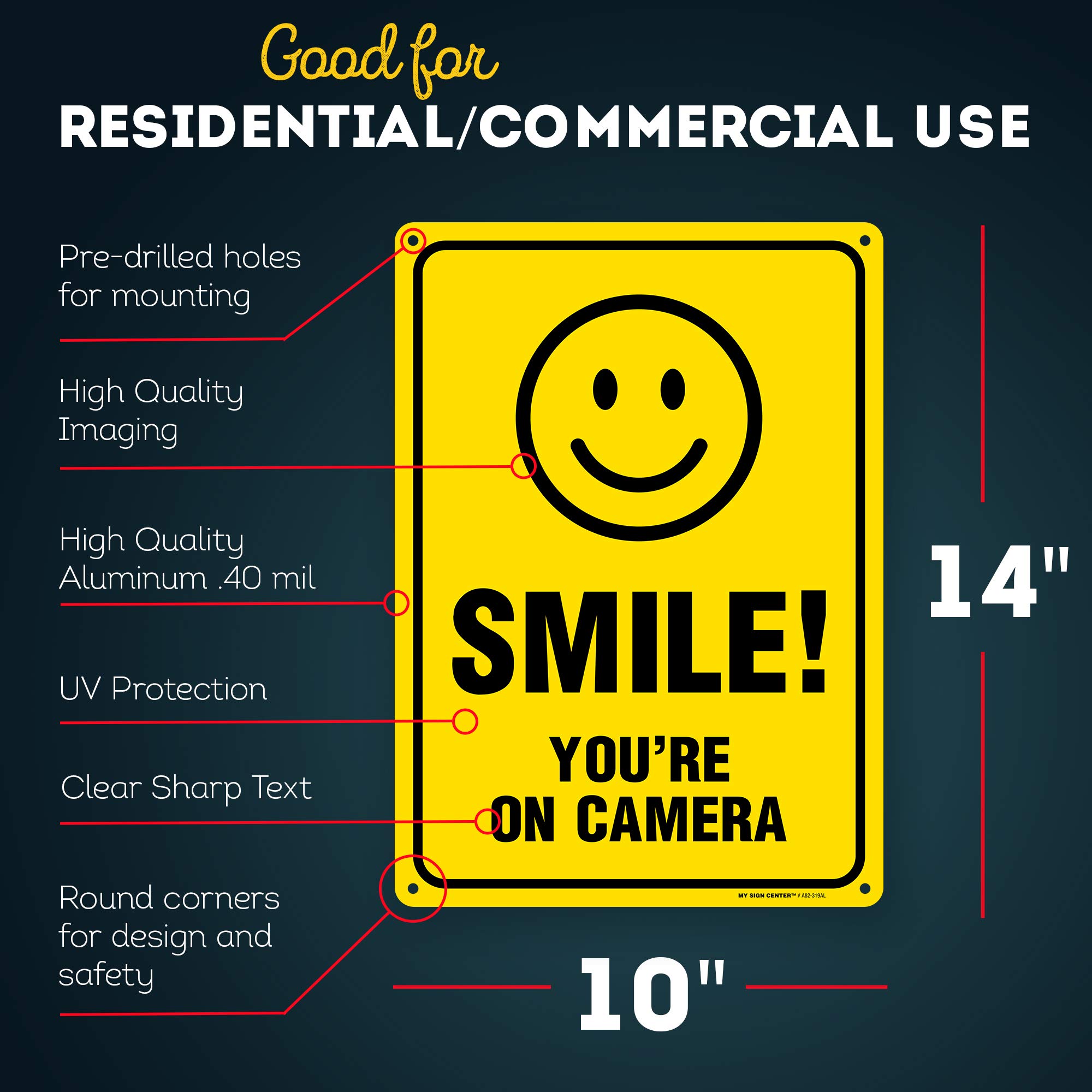 Smile You're On Camera Sign, 10