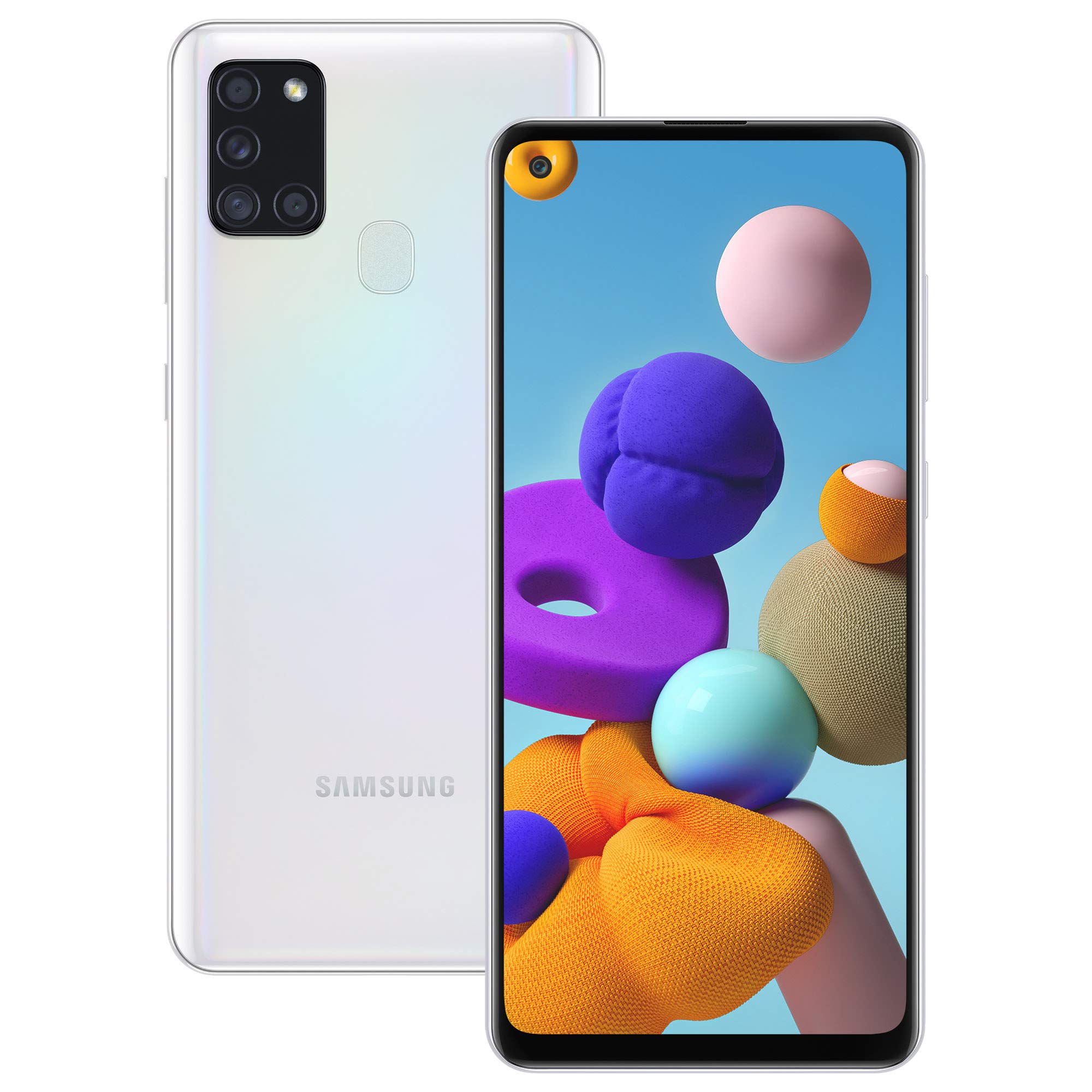 SamsungGalaxy A21s Android Smartphone, SIM Free Mobile Phone, White, (UK Version)