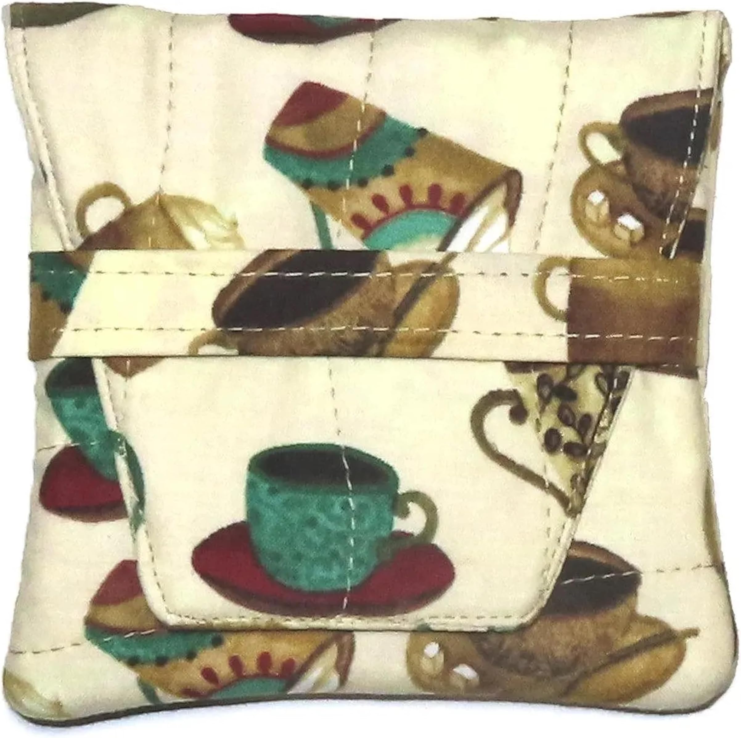 Tea Bag Wallet in a Large Tea Bag Shape, Choice of Fabric Design, Quilted, Handcrafted, Nothing Falls Out, Securely Holds Teabags, Holds Tea & Coffee Bags