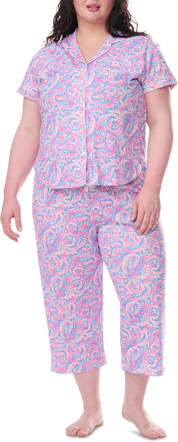 Karen Neuburger Women's Plus Size Capri Girlfriend Pajama Set