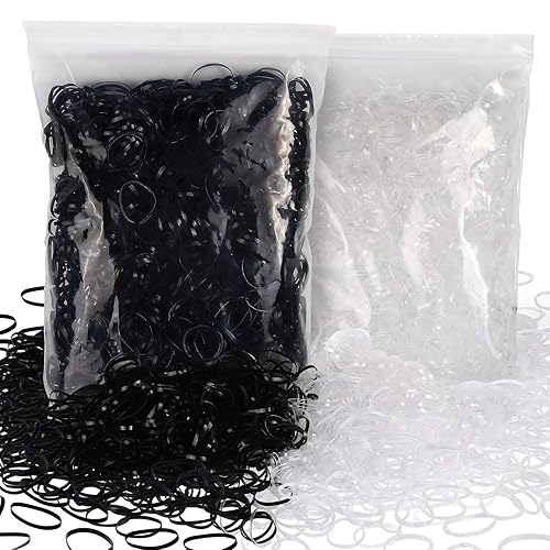 YGDZ 4000 bandas de goma para el cabello, lazos elásticos negros transparentes para el cabello de bebés, niñas y bebés, mini trenzas pequeñas (negro