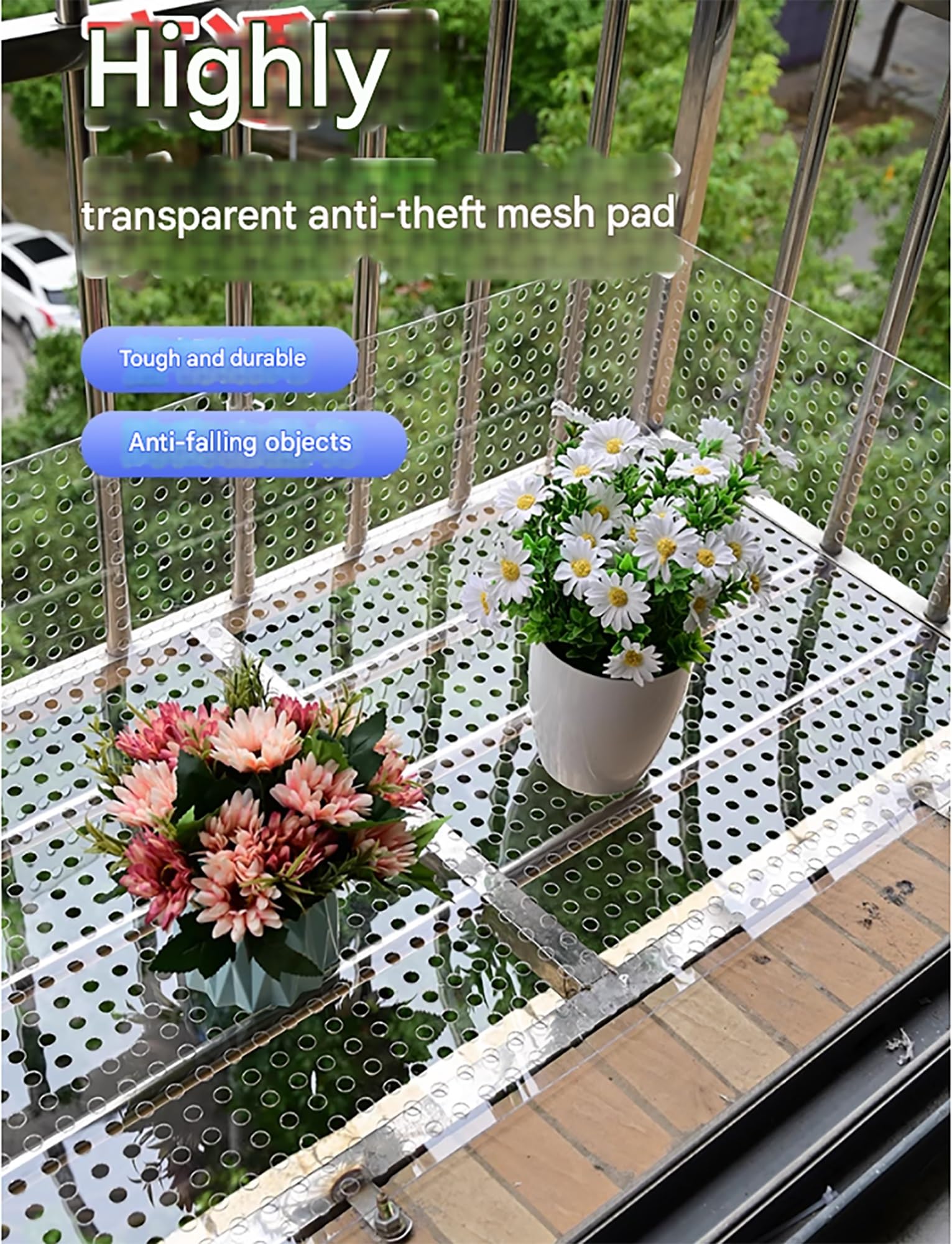 Transparente Polycarbonat-Platten mit 10 mm Löchern, dekorative, auslaufsichere Fensterpolster, idealer PC-Netzschirm für Zuhause und Außenbereich