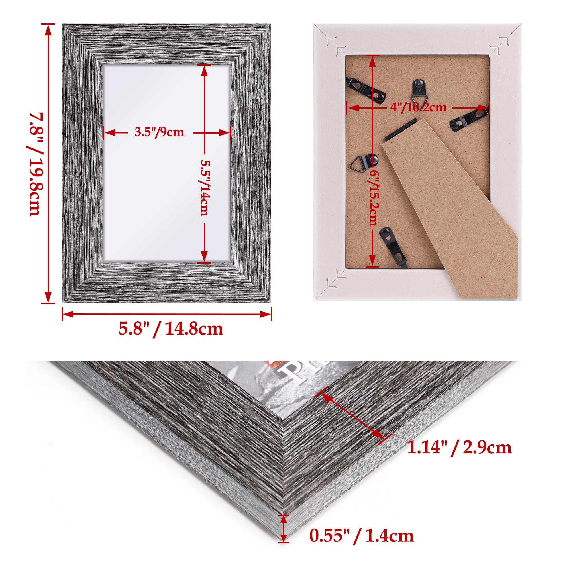 Amazon.co.jp: QUTREY 4×6インチ写真フレーム4個セット、素朴な4×6