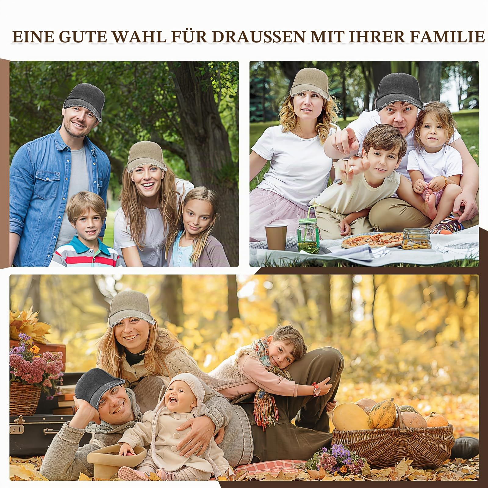 24er Pack Baseballkappe Damen & Herren - Vintage Basecap verstellbar - Retro Baseball Cap im Distressed Look - 6 Farben Mesh Trucker Kappe aus gewaschener Baumwolle - Set für DIY & Events