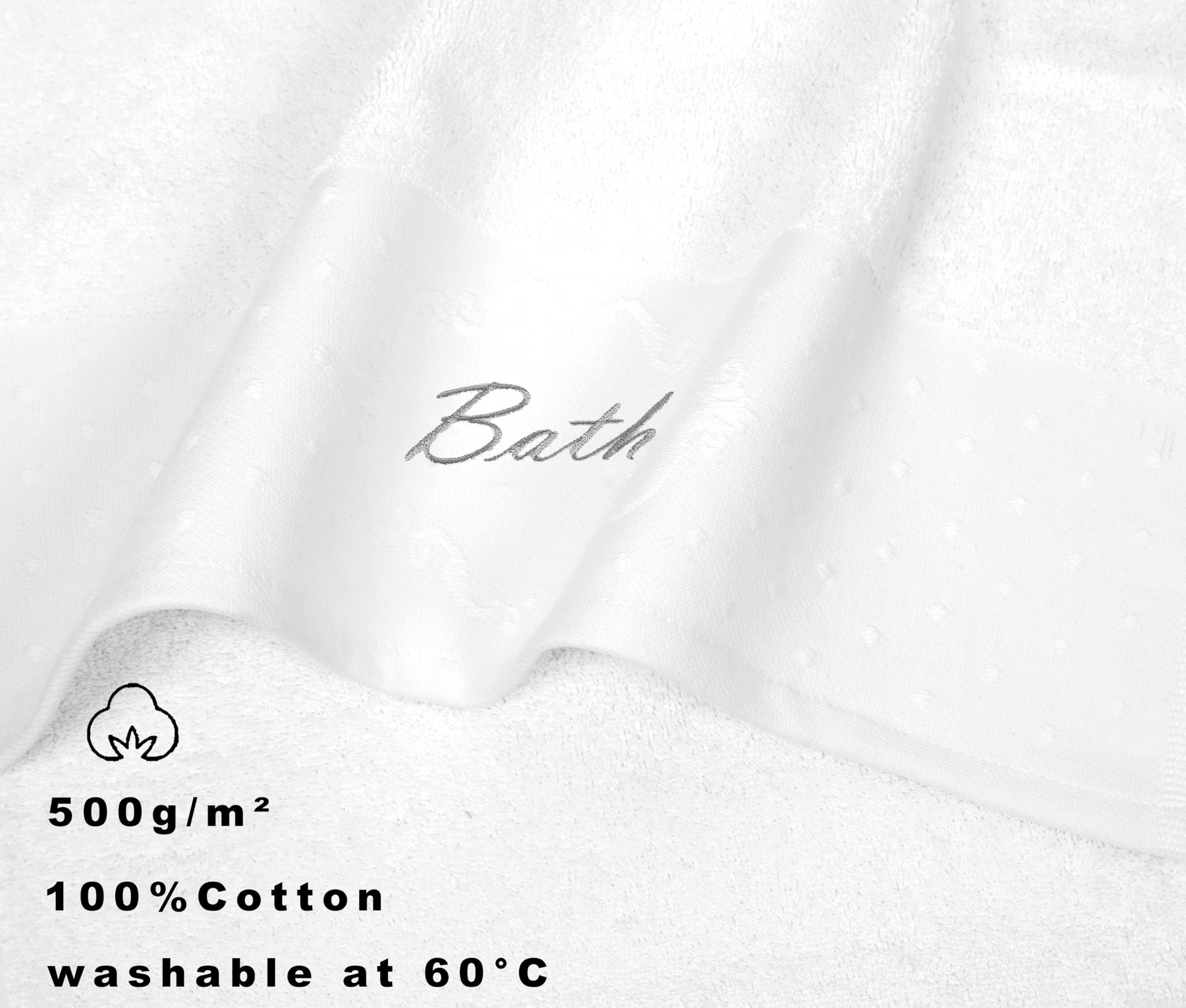 Betz Set di Asciugamani 3 Pezzi 1 Asciugamano 1 Asciugamano Ospiti 1 Asciugamano da Bagno 100% Cotone Diversi Colori e Modelli Colore Bianco Bath