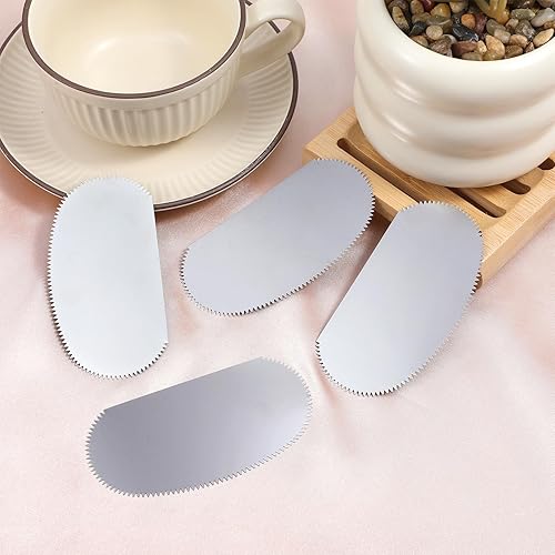 Miniatura 3 de Mabor 4 piezas de raspador de arcilla de acero inoxidable, costillas de cerámica, raspador dentado, cortador de escultura de arcilla, herramienta de