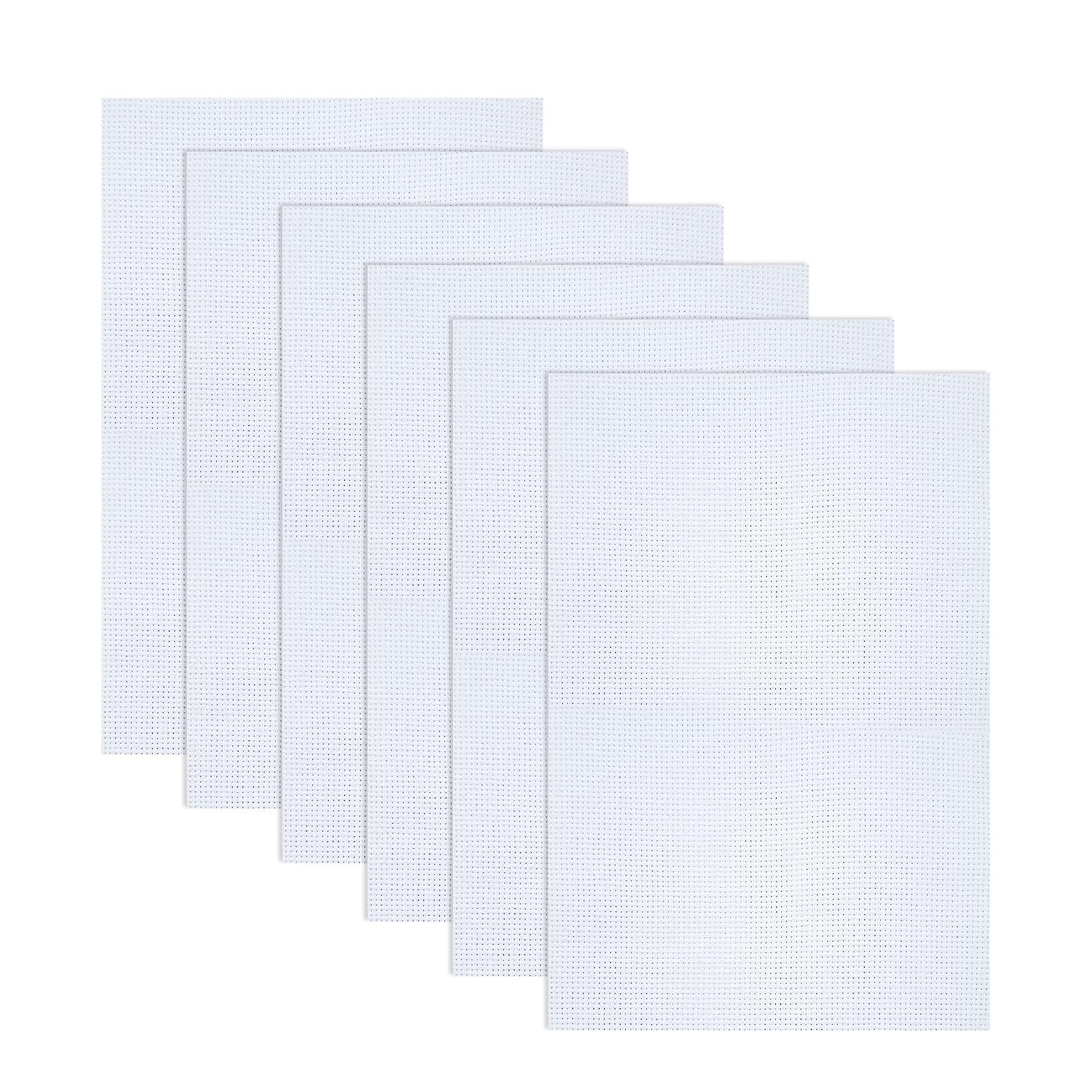6pcs 14-Count Reserve Ai-da Fabric, 11.8" x 17.7" White Cross Stitch Fabric for Craft Embroidery Beginners, Handmade Needlework DIY, 45 x 30CM