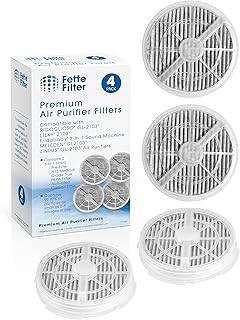 Fette Filter - True HEPA Replacement Filters with Activated Carbon Compatible with Fridababy, Meleden, RIGOGLIOSO GL-2103 Air Purifiers and JINPUS Air Purifier and LTLKY Filter 900S, 2103 - Pack of 4
