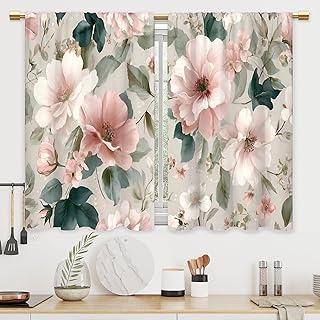 Pink Flower Floral Plant Green Leaves Girly Women Spring Short Bathroom ...