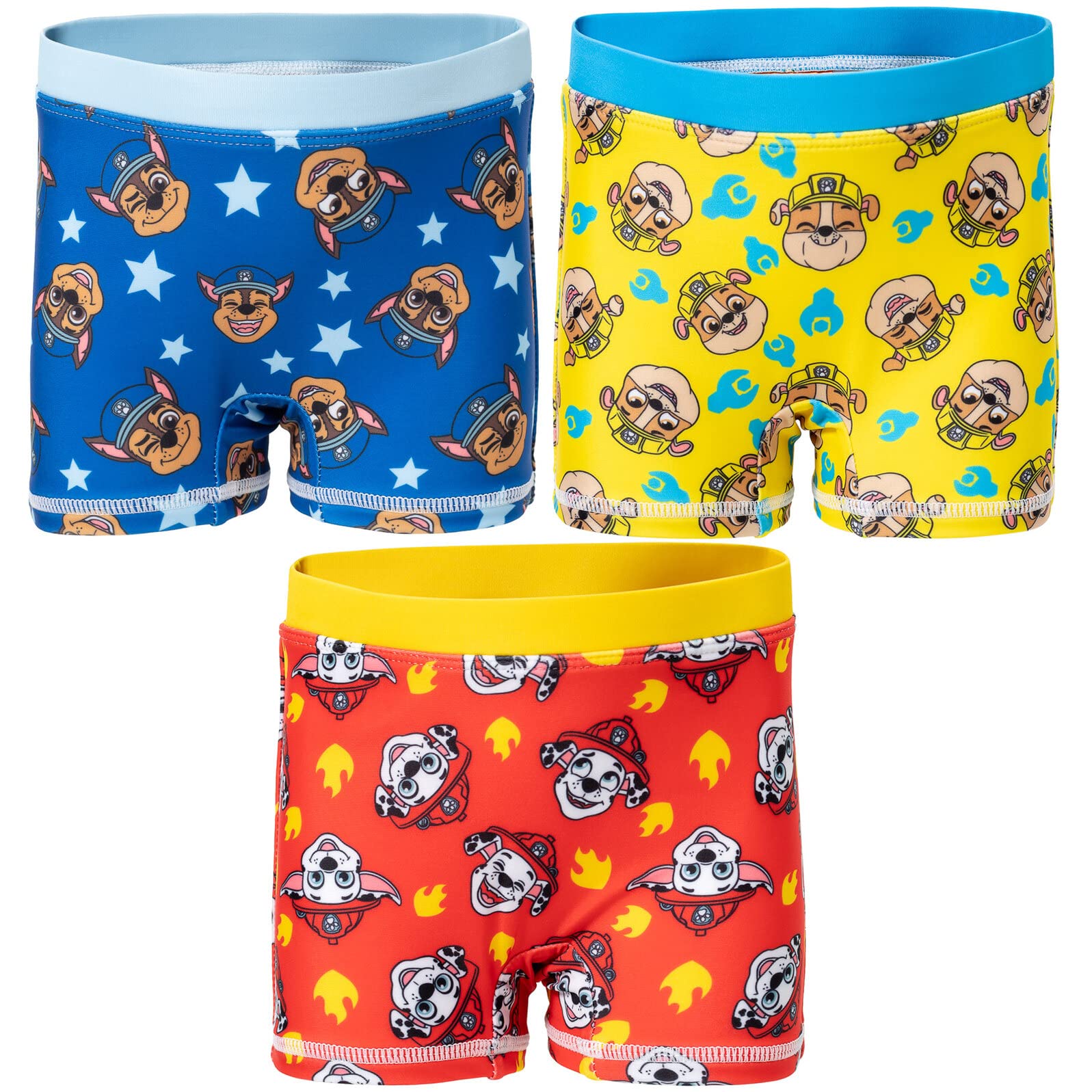 Paw Patrol Chase Marshall Rubble 3 Pack Swim Shorts