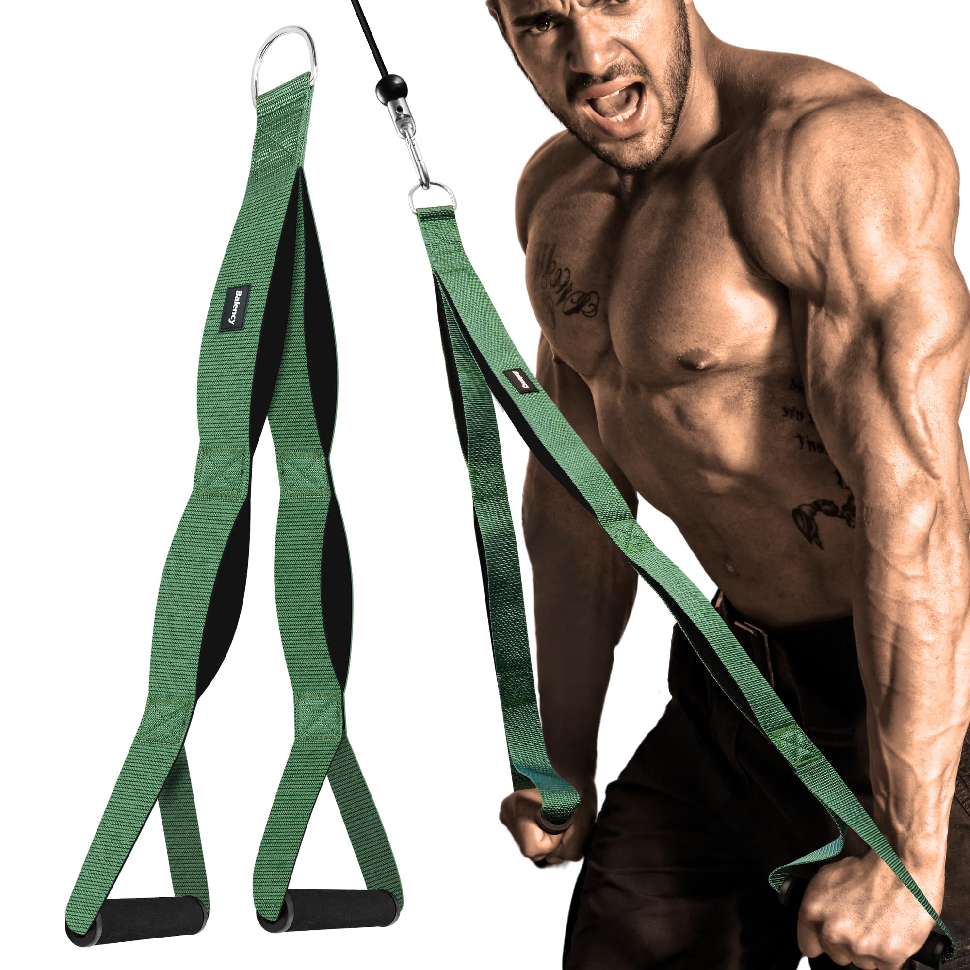 Tricep Rope Cable Attachment Handles, Tricep Pull Down Attachment for Cable Machine, 3 Lengths Tricep Rope for Face Pull, Push Down, Tricep Extension,